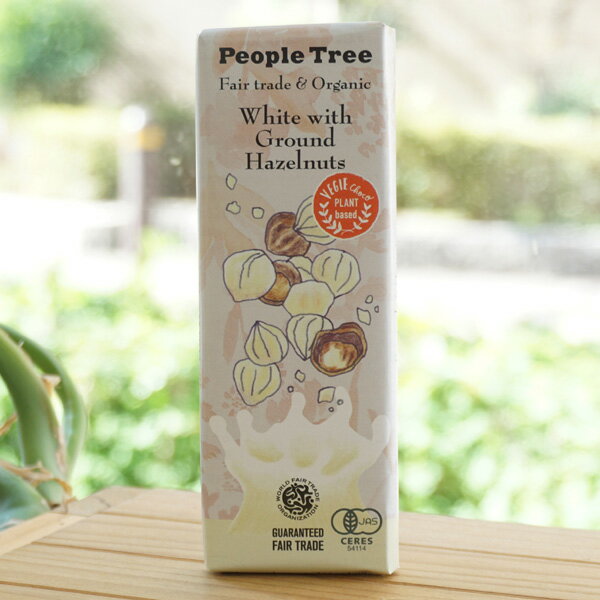 People Tree 有機ホワイトウィズグラウンドヘーゼルナッツ チョコレート/50g【フェアトレードカンパニ..