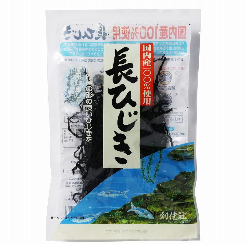 ■ひじきは現代人に不足しがちなカルシウム・鉄・食物繊維を豊富に含む伝統食品で、日常的に食する事をおすすめしたい海藻です。 ■創健社の長ひじきは国内産原料の中でも形の良いものを選んでおります。どなたでも美味しく召し上がって頂けます。 ■春の干潮時を選び、各浜で岩についたひじきをいっせいに刈り取り出荷しています。 【原料名】ひじき（国産） 【内容量】30g