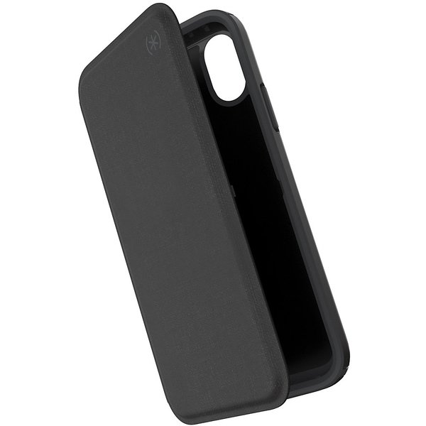 Speck (スペック) iPhone X/XS用フォリオケース PRESIDIO FOLIO Heathered Black/Black/Slate Grey 117127-7358 (手帳型/耐衝撃/スタンド機能/カード収納) (沖縄 離島はメール便のみ発送可能)