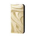 エレコム(ELECOM) 京都・西陣織 iPhone 12/iPhone 12 Pro用ケース (手帳型) NJA-IP12D 金流水 (カードポケット/スタンド機能付)(沖縄・離島はメール便のみ発送可能)