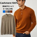 カシミヤ100% セーター メンズ 長袖 ニット ポロシャツ カシミア ラペル トップス プルオーバーセーター 高級 保温 秋 冬用 カジュアル 紳士 ビジネス...