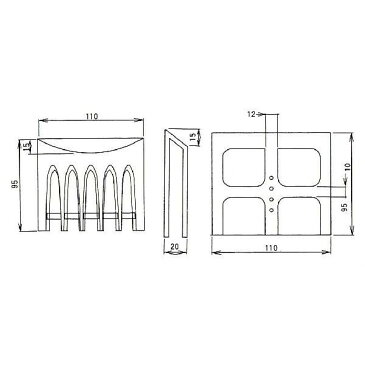 塩ビストレーナーキャップ　ヨコ引NS-11Y　巾110mm用