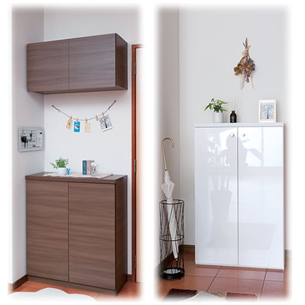 アイオ産業 下駄箱 吊戸棚 間口750mm STH-750 玄関収納(カラー展開あり)