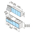 システムキッチン ラクエラ I型 W2400mm 開き扉プラン シンシア TUシンク 3口コンロ 標準タイプ 間口240 奥行き65cm クリナップ システムキッチン 流し台 下台 安い セミオーダー カスタム システムキッチン リフォーム DIY kenzai 3