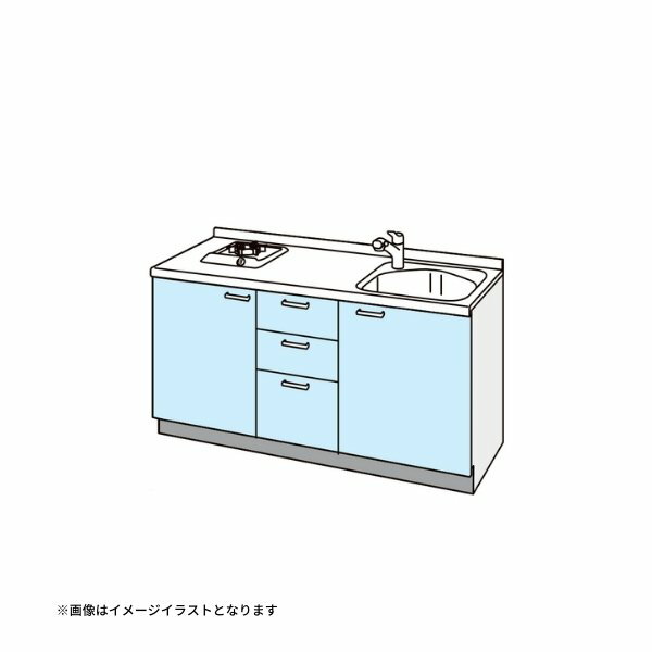 楽天建材百貨店コンパクトキッチン ティオ Tio LixiL 壁付I型 3段引出し W1650mm 間口165cm（グリルなし1口コンロ用） グループ1 リクシル システムキッチン フロアユニットのみ kenzai