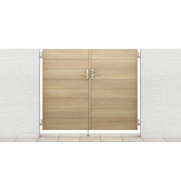 門扉 リクシル 開き門扉AA YM1型 横桟 両開き 08-12/08-14 柱使用 W1600(800+800)×H1200/1400mm LIXIL 開き門扉 リフォーム