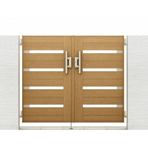 門扉 リクシル 開き門扉AA YS1型 横桟 両開き 07-12/07-14 埋込使用 W1400(700+700)×H1200/1400mm LIXI..