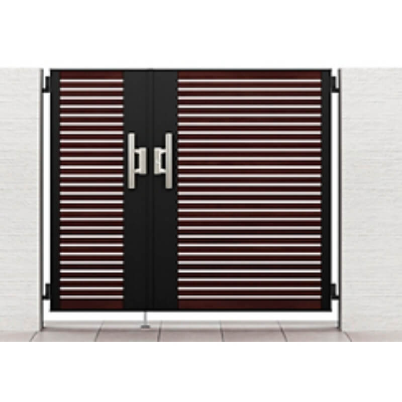 開き門扉AB ウッディYS1型親子仕様 柱使用 呼称05・09-12 扉寸法W1400(500+900)×H1200mm リクシル LIXIL 開き門扉 おしゃれ シンプル リフォーム