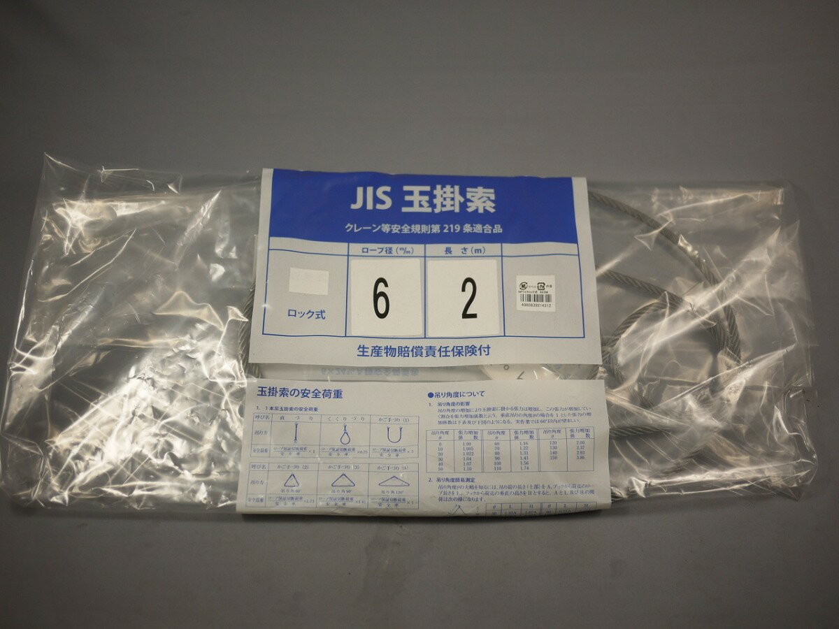 ワイヤーロープ　ロック　Φ6X2M