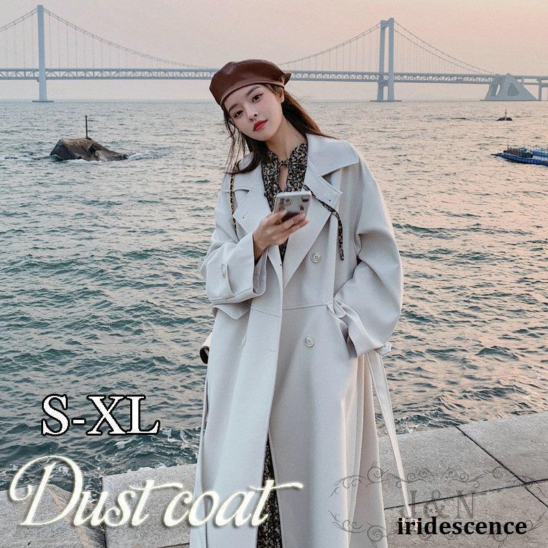 スプリングコート トレンチコート レディース 春 秋 ロングコート ジャケット ホワイト オシャレ 着痩せ アウター 韓国風 通勤 オシャレ OL ゆったり