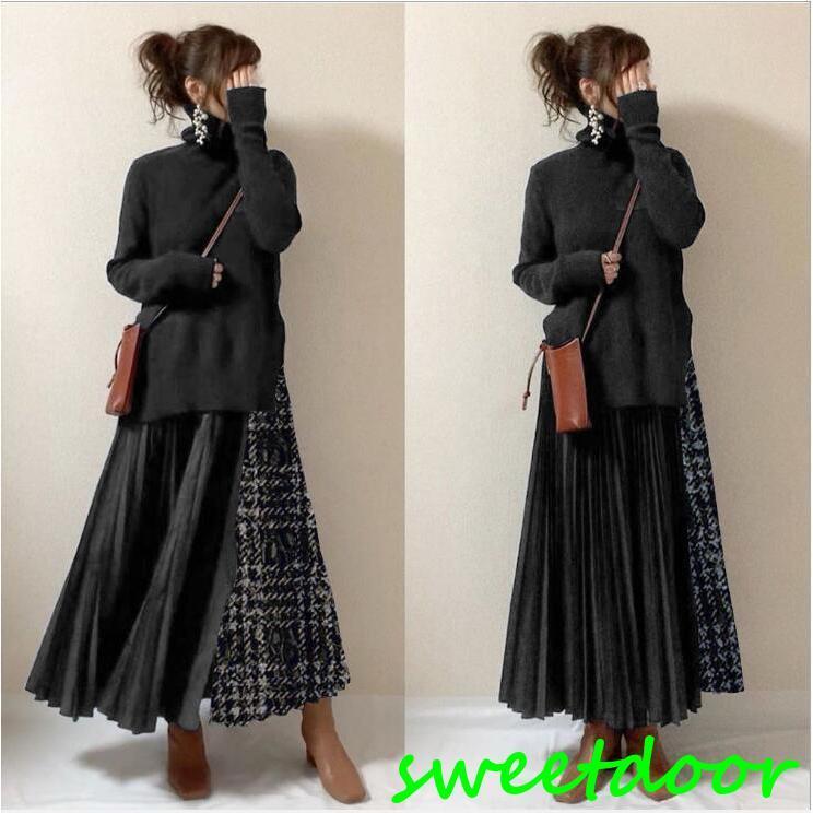 ニットトップスセットアップハイネッ...