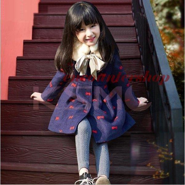 子供コート ダッフルコート 女の子 アウター 秋冬ウールコート ファー付きコート リボン柄 子供服ダッフルコート ジャケット コートレジャー ファッション