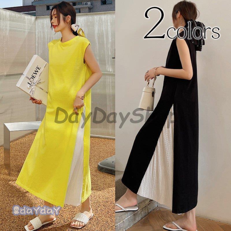 ワンピース レディース 夏 ワンピース レディース 切り替え ノースリーブ マキシ 40代 30代 ロングワンピース きれいめ 体型カバー着痩せ 風 おしゃれ