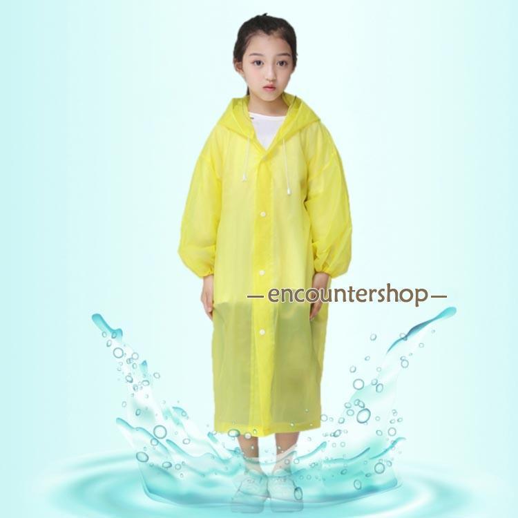 レインコート キッズ レインポンチョ 半透明 柔らかい フード付き カッパ リュック対応 女の子 男の子 子供用 防水 雨合羽 無地 レインウェア