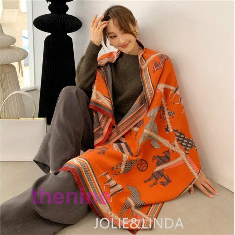 大 ホース柄 ストール ショール マフラー 馬柄 カシミヤ ブランケット 暖かいスカーフ ショール ロング..