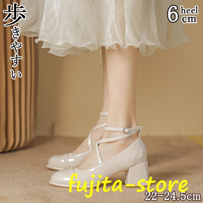 6cmヒール 厚底パンプス ストラップパンプス レディース リボン おでこ靴 ローファー シンプル パンプス 通学 学生靴 靴 メイド靴 靴