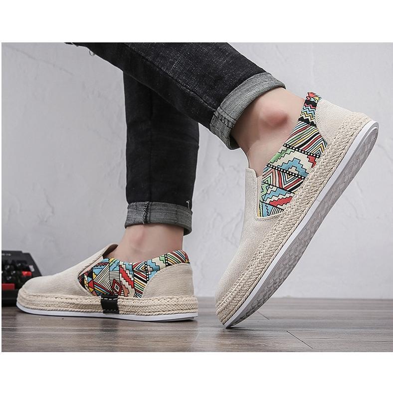 スリッポン メンズ メンズシューズ カジュアルシューズ 履きやすい 歩きやすい 靴 シューズ カジュアル シンプル おしゃれ 柄 通勤 通学