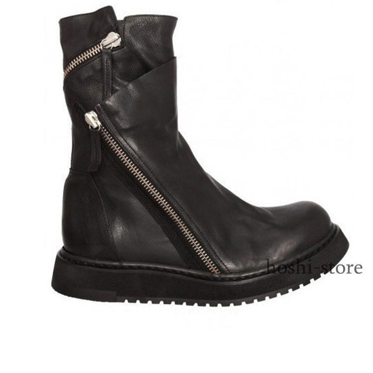 メンズロングブーツブーツ靴裏起毛牛...