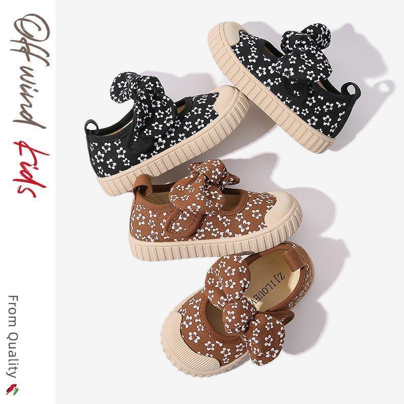 女の子 上履き 上靴 室内履き キッズ ベビー 花柄 リボン 子供靴 スクールシューズ 学校 ジュニア 可愛..