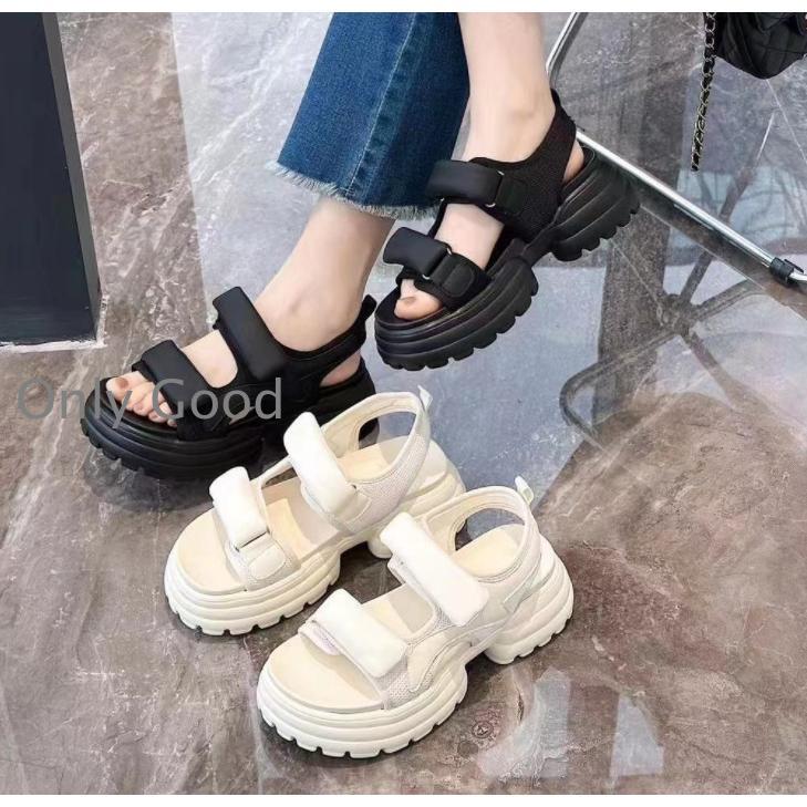 厚底 スポーツサンダル マジックテープ