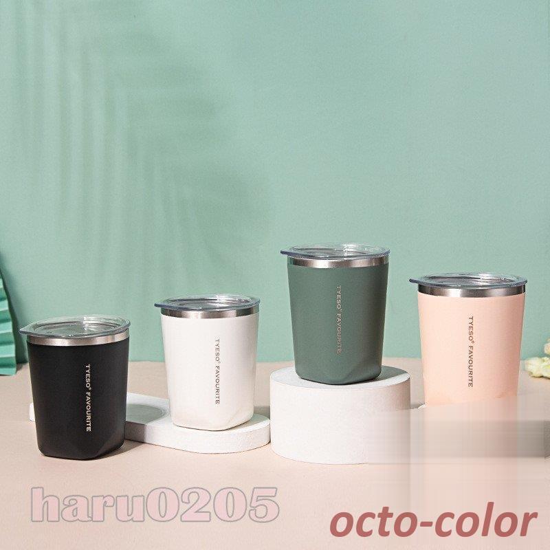 タンブラー コーヒーカップ 直飲み 保冷 保温 ステンレス製 マグボトル車用 魔法瓶 マ水筒 蓋付き コップ 通勤 OL オフィス 持ち歩き マグカップ プレゼント