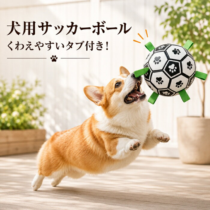 【15％OFFクーポン★8/20日迄】犬 おもちゃ ボール 犬用サッカーボール 頑丈 デンタルケア 空気入れ付き ストレス発散 運動不足解消 噛むおもちゃ ペット玩具 高弾力 よく跳ねる 噛みやすい タブ付き 肉球柄 かわいい 屋外 プール遊び トレーニング 小型犬 中型犬 大型犬