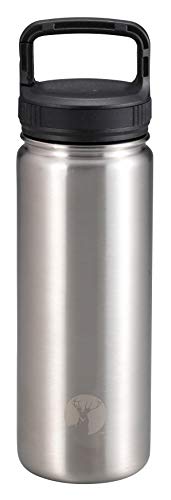 キャプテンスタッグ(CAPTAIN STAG) スポーツボトル 水筒 直飲み ダブルステンレスボトル 真空断熱 保温 保冷 HDカラビナボトル 500ml シルバー UE-3518 製品サイズ:(約)外径75 高さ250mm