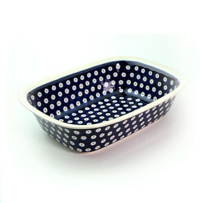 オーブン皿スクエア・中[Z174-42]【ポーリッシュポタリー[ポーランド食器・陶器]】耐熱 食洗機対応 電子レンジ対応 オーブン対応 ハンドメイド かわいい おしゃれ プレゼントに ギフトに 贈り物に ザクワディ グラタン皿　オーブンウェア