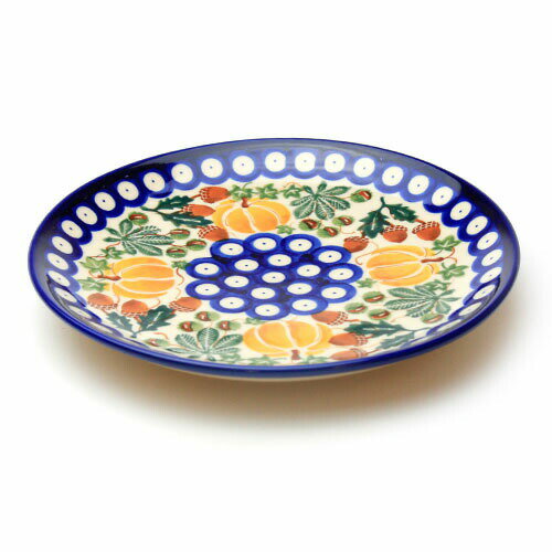 Rakuten - 平皿φ19cm[K1102-DU441]【ポーリッシュポタリー[ポーランド食器・陶器]】 洋食器 プレート 花柄 おしゃれ かわいい 電子レンジ対応 食洗機対応