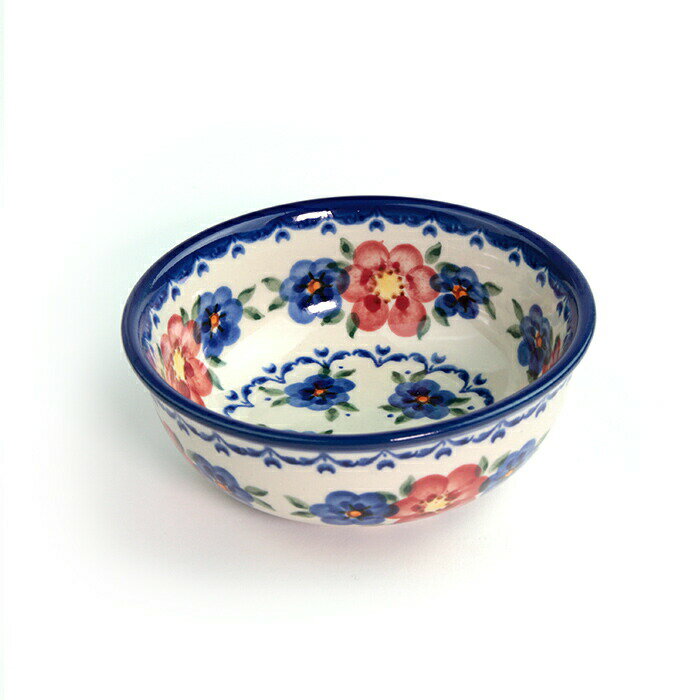 ボウルφ13cm[V423-U072]【ポーリッシュポタリー[ポーランド食器・陶器]】サラダボウル 煮物椀 花柄 プ..