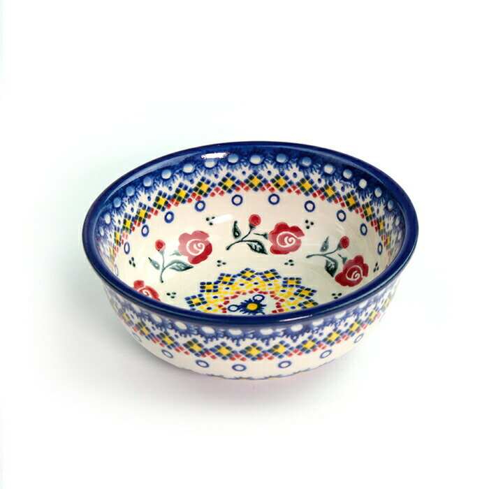 ボウルφ13cm[V423-U504]【ポーリッシュポタリー[ポーランド食器・陶器]】サラダボウル 煮物椀 花柄 プ..