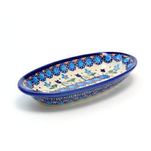 China - オーバル小皿 (V113-U006)【ポーリッシュポタリー[ポーランド食器・陶器]】 洋食器 プレート 花柄 おしゃれ かわいい 電子レンジ対応 食洗機対応