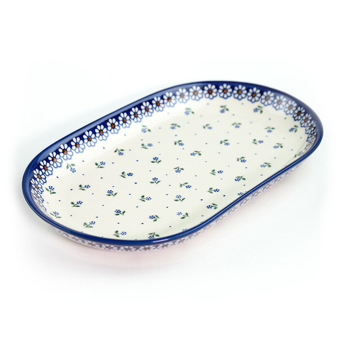Rakuten - オーバル大皿(V116-C022)【ポーリッシュポタリー[ポーランド食器・陶器]ケルセン】洋食器 プレート 花柄 おしゃれ かわいい 電子レンジ対応 食洗機対応