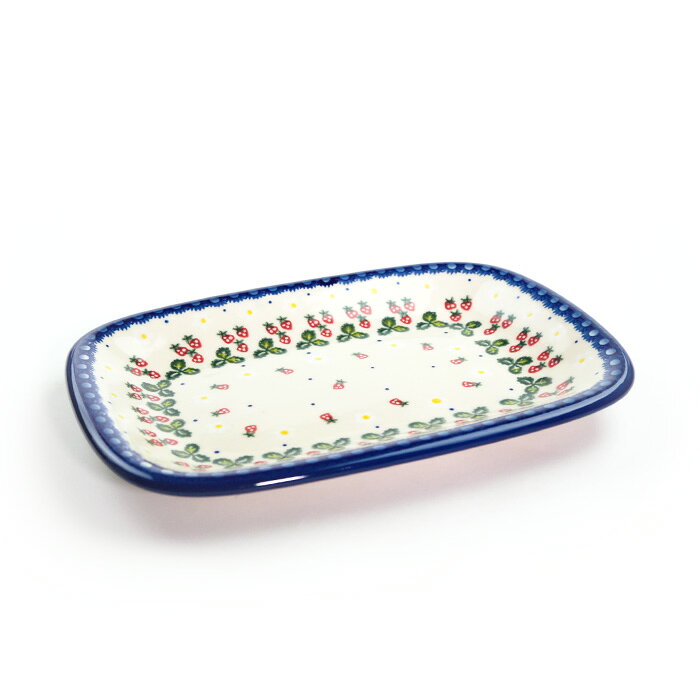 Rakuten - 長方形盛皿・小(V119-B264)【ポーリッシュポタリー[ポーランド食器・陶器]ケルセン】電子レンジ対応 プレゼント ギフト プレート