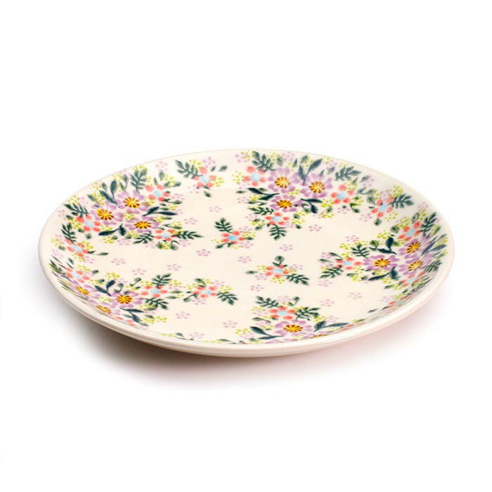 平皿φ19cm V132-U489 【ポーリッシュポタリー ポーランド食器 陶器 ケルセン】 洋食器 プレート 花柄 おしゃれ かわいい 電子レンジ対応 食洗機対応