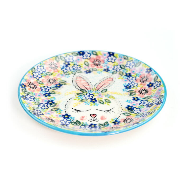 Rakuten - 平皿φ17cm(V195-A574)【ポーリッシュポタリー[ポーランド食器・陶器]】プレート 丸皿 ケーキ皿 取り皿 銘々皿 花柄 おしゃれ 食洗機対応 電子レンジ対応