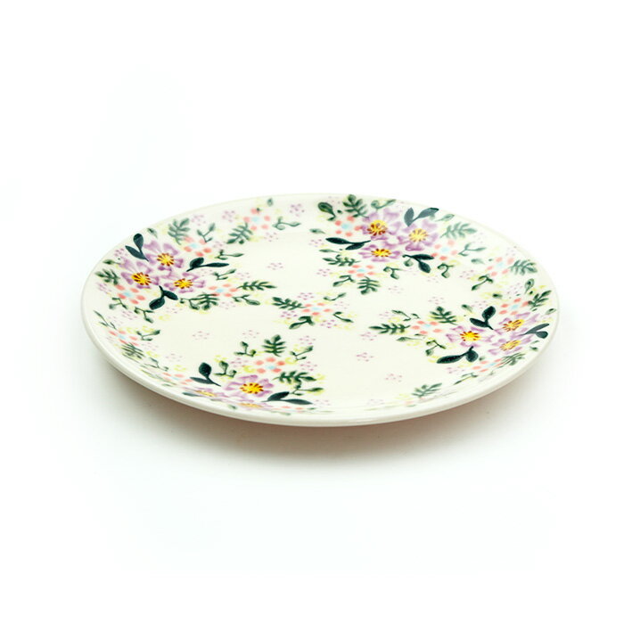 Rakuten - 平皿φ17cm(V195-U489)【ポーリッシュポタリー[ポーランド食器・陶器]】プレート 丸皿 ケーキ皿 取り皿 銘々皿 花柄 おしゃれ 食洗機対応 電子レンジ対応