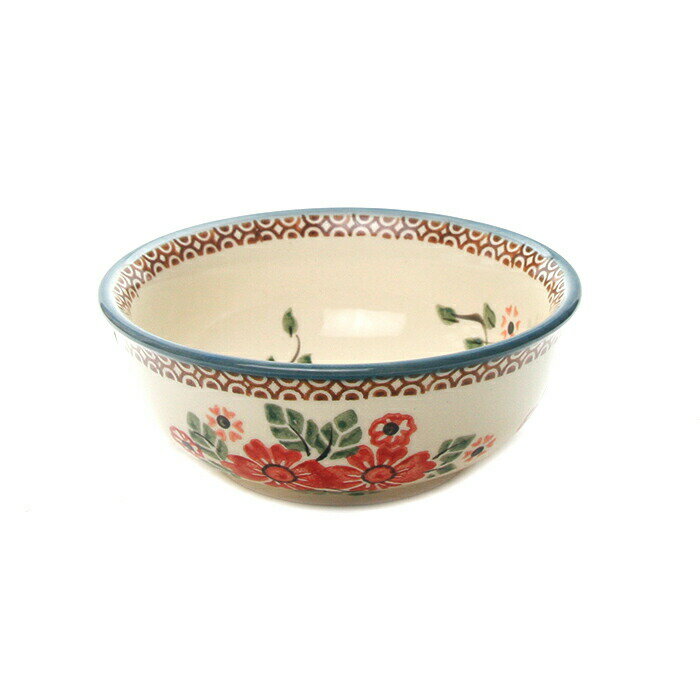 ボウルφ13cm[W302-142]【ポーリッシュポタリー[ポーランド食器・陶器]】サラダボウル 煮物椀 花柄 プレ..