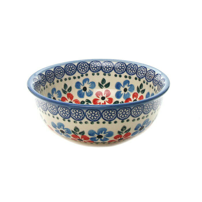 ボウルφ13cm[W302-166]【ポーリッシュポタリー[ポーランド食器・陶器]】サラダボウル 煮物椀 花柄 プレ..