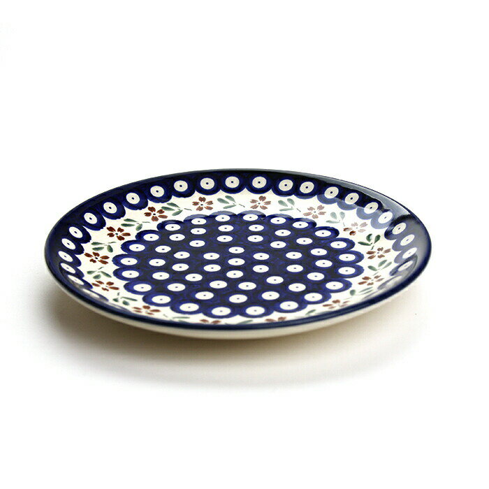 Rakuten - 平皿φ19.5cm[Z814-167A]【ポーリッシュポタリー[ポーランド食器・陶器]】洋食器 丸皿 プレート 花柄 おしゃれ かわいい 電子レンジ対応 食洗機対応