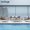 受注生産 ガーデンソファセット 4人用 屋外家具 ホテル ソファ ガーデンソファ HIGOLD Wing(ウイング)3シートソファ 4点セット【大型宅配便Y】