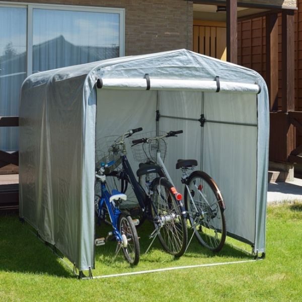 大切な自転車を雨風から守るカバー付きテント型サイクルポート簡易ガレージ物置PEタイプ大花・ガーデン・DIYエクステリアガーデンファニチャーサイクスハウスガレージバイク・自転車用ガレージ