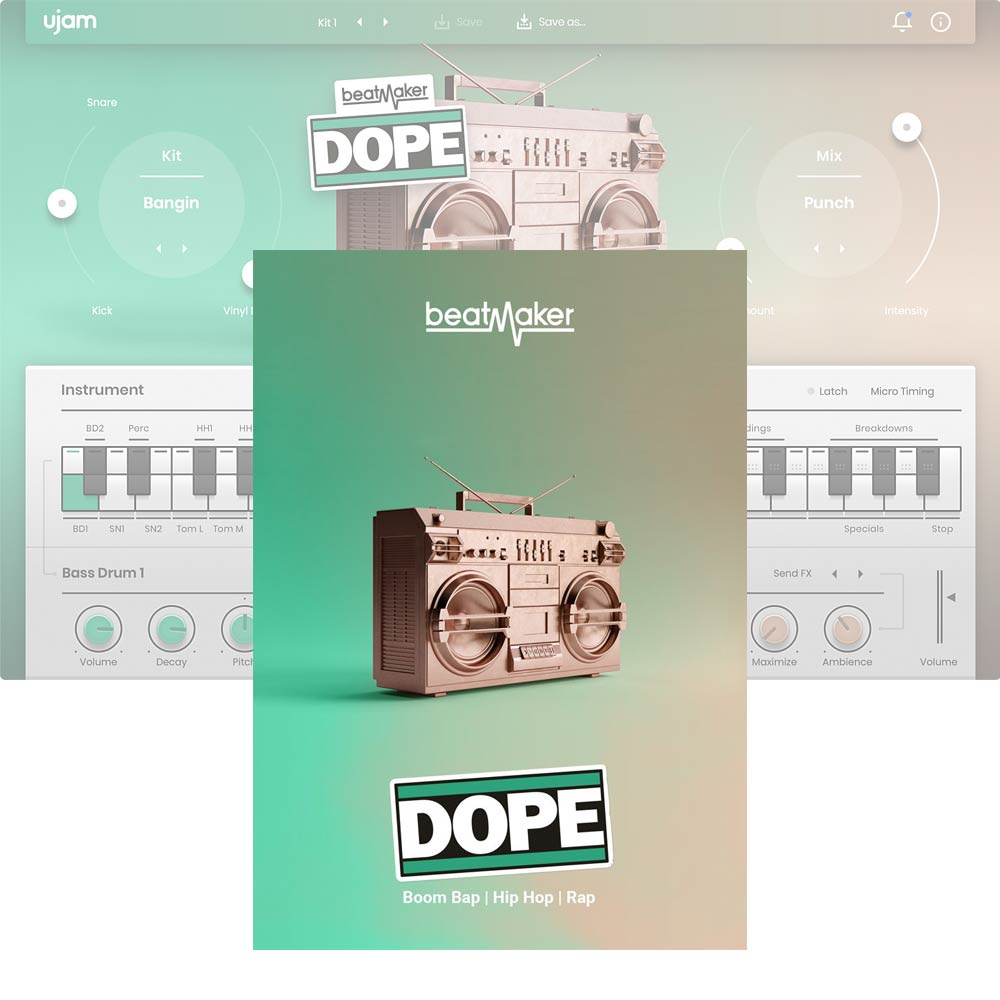 UJAM Beatmaker DOPE 【ダウンロード版/メール納品】【全品1,280円セール!さらに総販売数300点到達毎にお好きなBeatmakerが1つもらえる!~5/4】