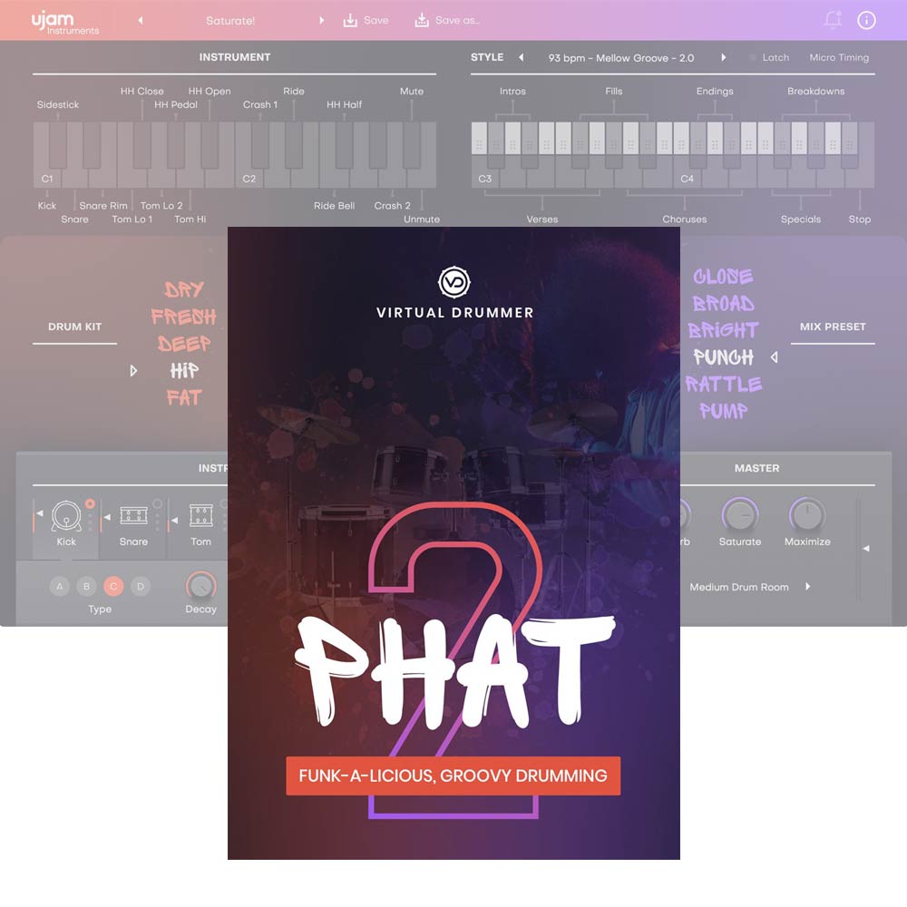 UJAM Virtual Drummer PHAT 2 【ダウンロード商品/メール納品】【Easter Flash Sale!最大62%OFF!~5/4】