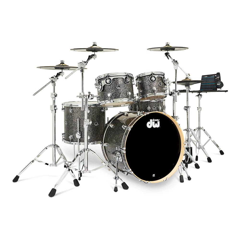 dw DWe 5-Piece Complete Bundle Kit Black Galaxy FinishPly?