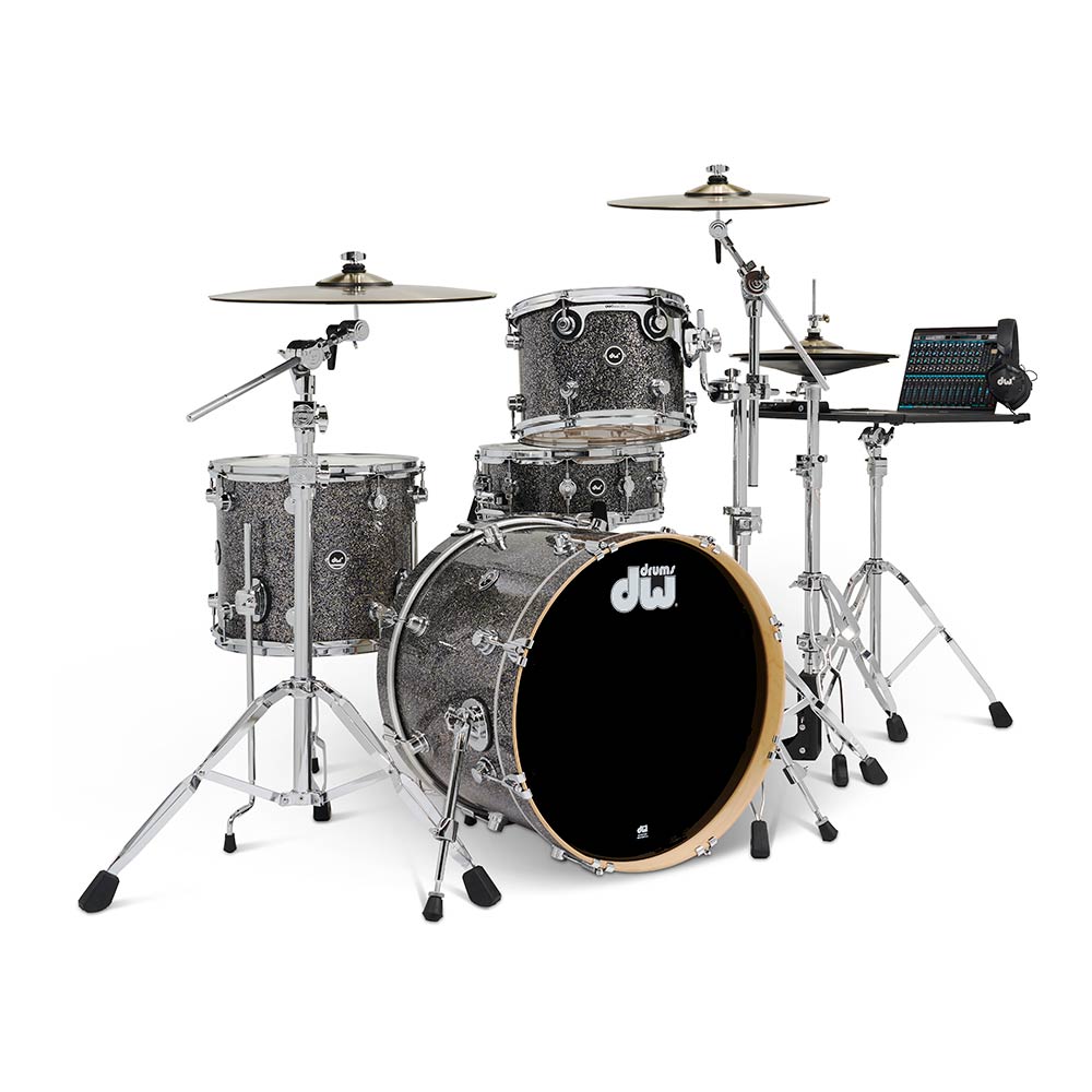 dw DWe 4-Piece Complete Bundle Kit Black Galaxy FinishPly?