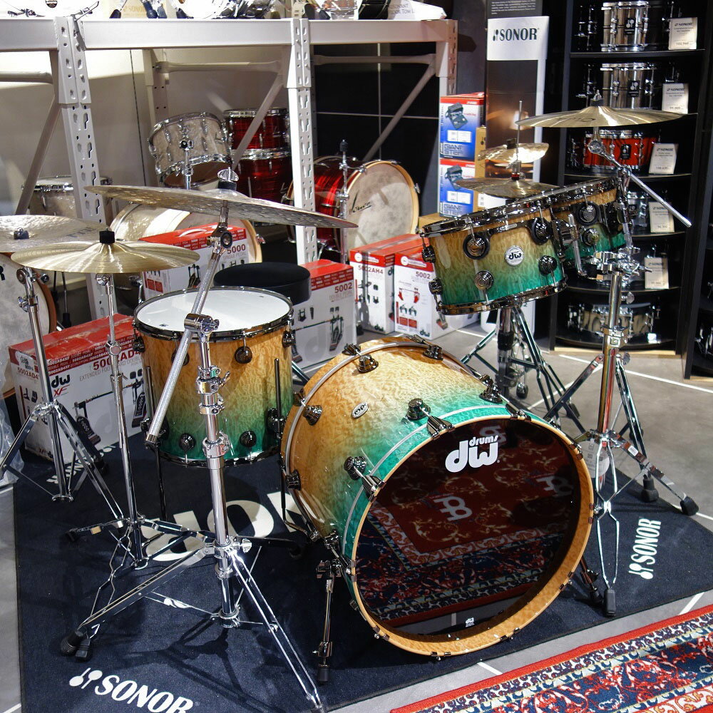 dw Collector's Maple&Mahogany Hybrid Shell Drum Set / Quilted Moabi / Exotic 1