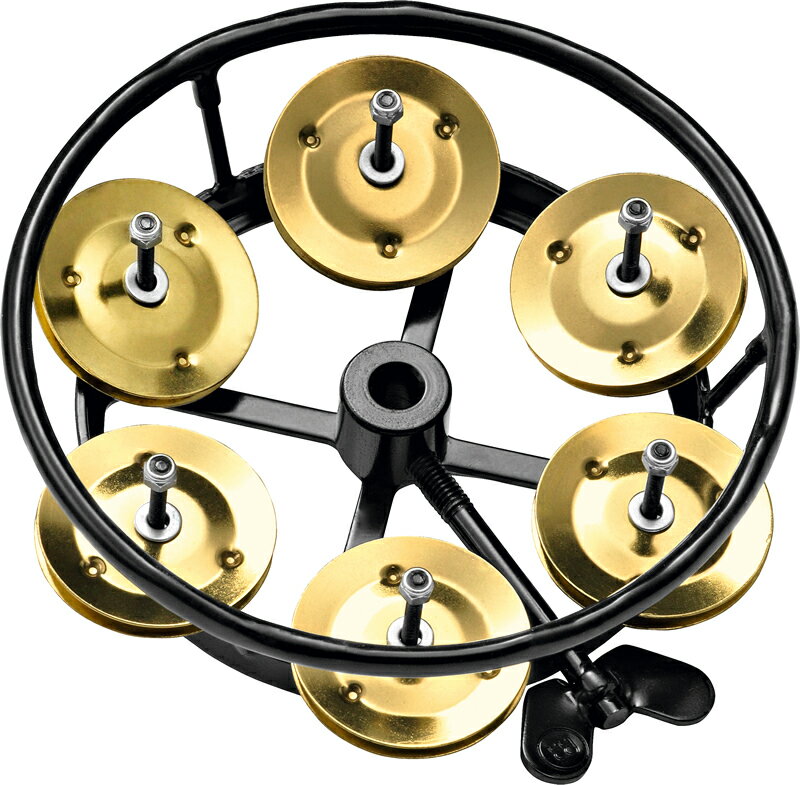 MEINL PERCUSSION THH1B-BK プロフェッショナルハイハットタンバリン Brass jingles, black