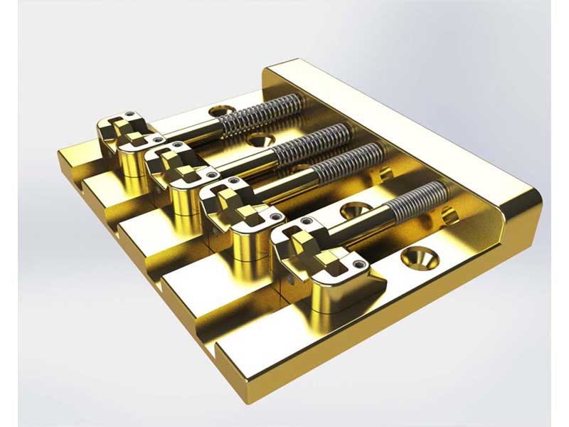 ١ ѡ Hipshot 4 String KickAss™ Bass Bridge Gold