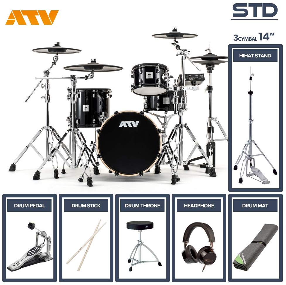 ATV aDrums artist STANDARD SET ADA-STDSET 3Cymbal フルオプションセット (14"Crash, シングルペダル)
